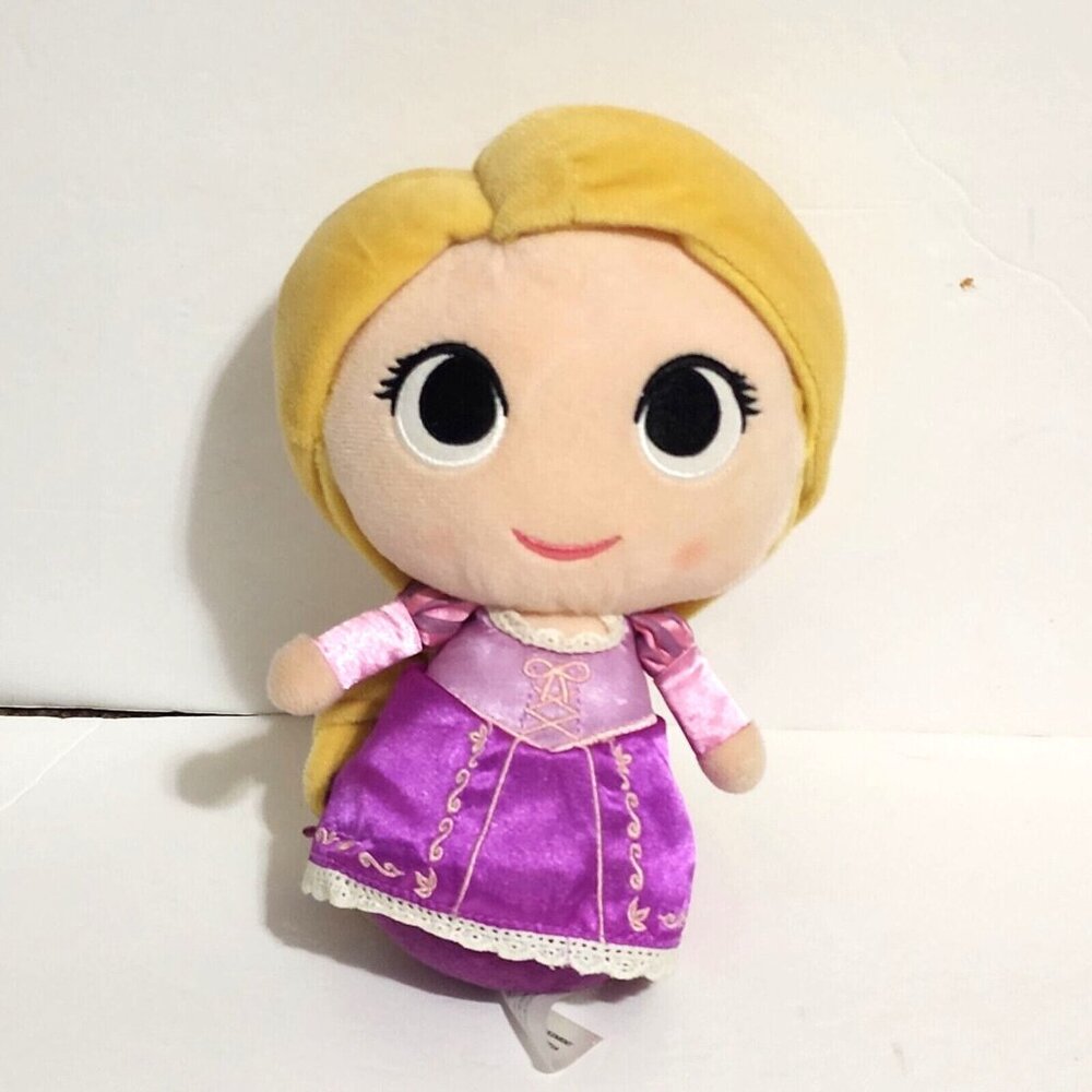 Funko Disney Tangled Rapunzel Blonde Plush Doll Purple Dress Bean Bag 8 inch